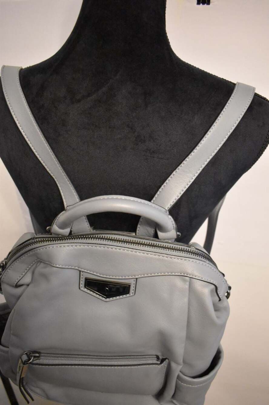 Simply Vera Vera Wang Denim Blue Contemporary Faux Leather Cargo Backpack